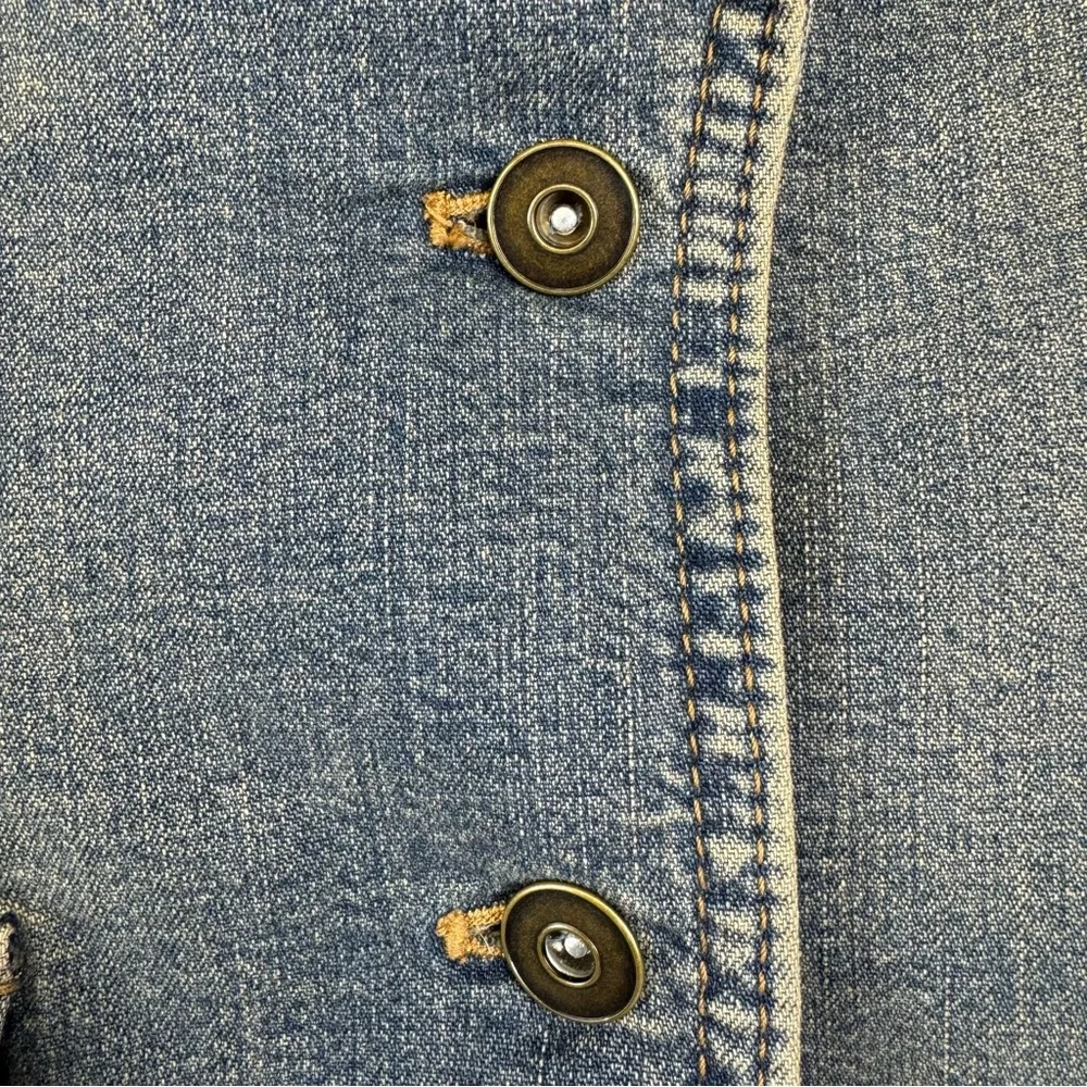 Vintage denim tailored blazer w stretch y2k Nordstrom classiques entier M Petite - Picture 7 of 17